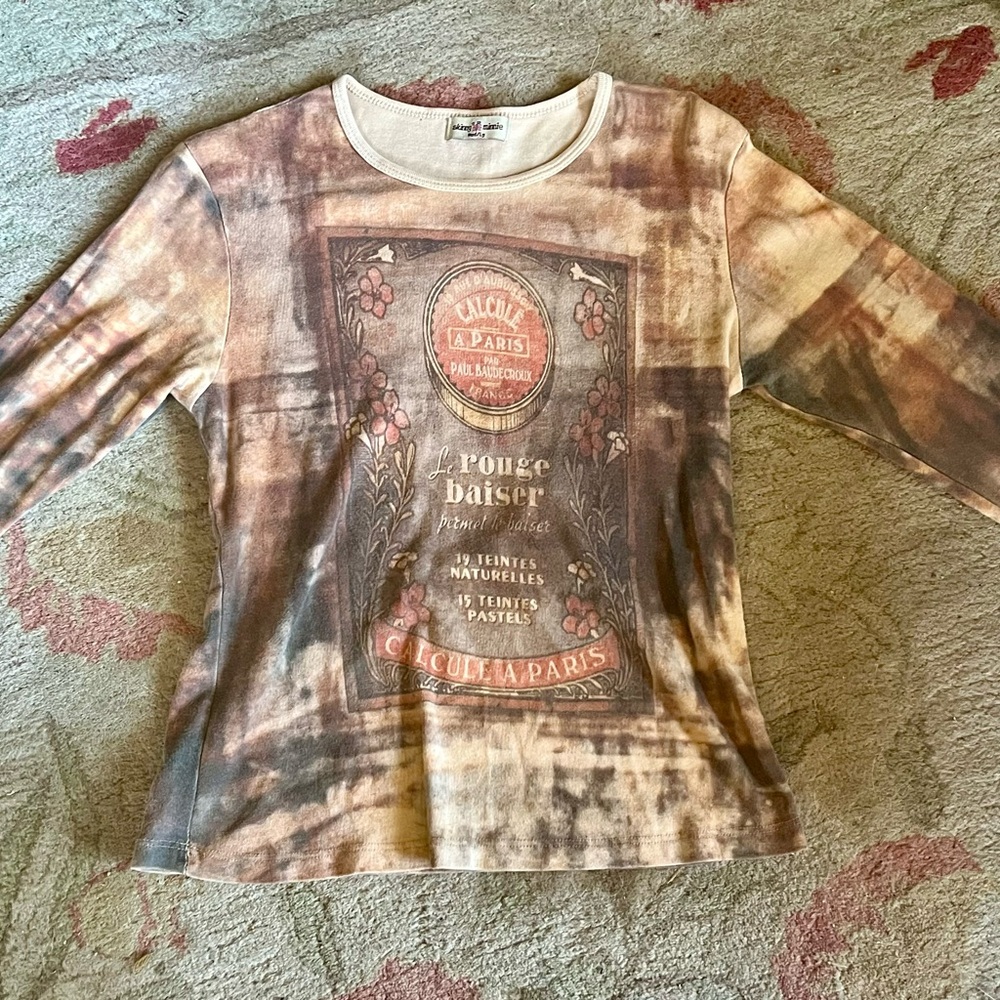 Skinny Minnie Brown and Tan Graphic Long Sleeve Tee